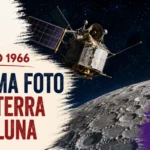 23 agosto 1966, Lunar Orbiter 1 fotografa la Terra sopra l’orizzonte lunare