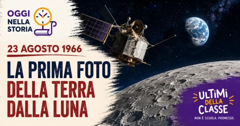 23 agosto 1966, Lunar Orbiter 1 fotografa la Terra sopra l’orizzonte lunare