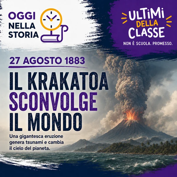 27 agosto 1883, il Krakatoa erutta generando una colonna di cenere e tsunami