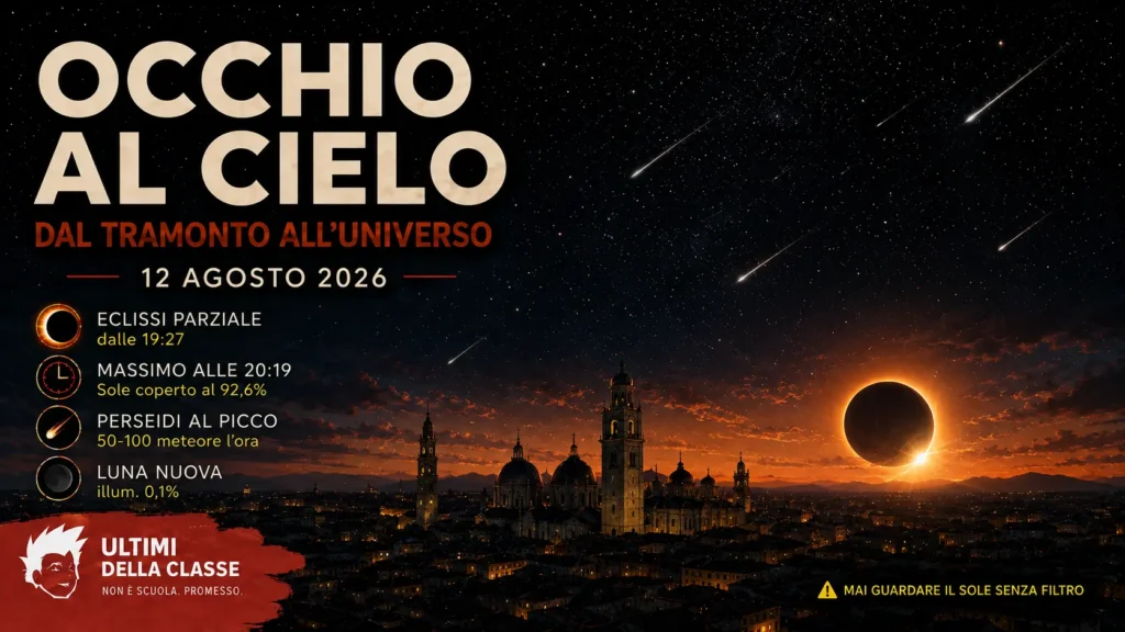 Il cielo del 12 agosto 2026 con Luna, pianeti e fenomeni astronomici