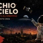 Cielo di Padova del 23 agosto 2026 con Luna crescente, Venere, Saturno e la Terra vista dalla Luna