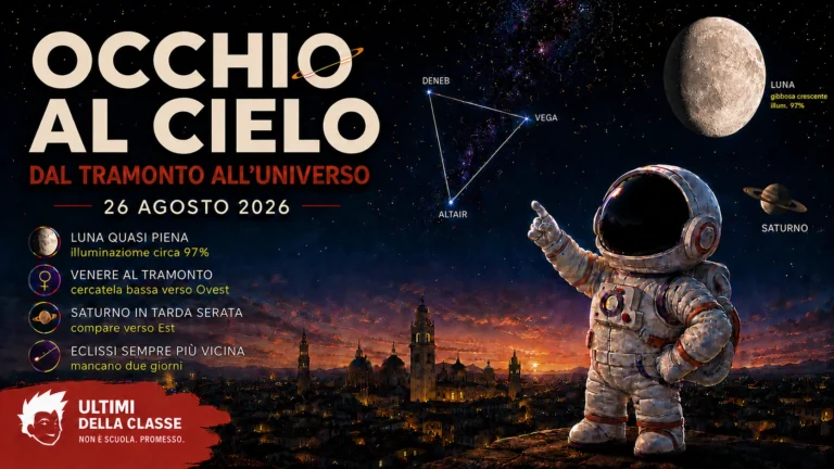 Orbit indica il cielo di Padova con Luna quasi piena, Venere, Saturno e il Triangolo Estivo — 26 agosto 2026