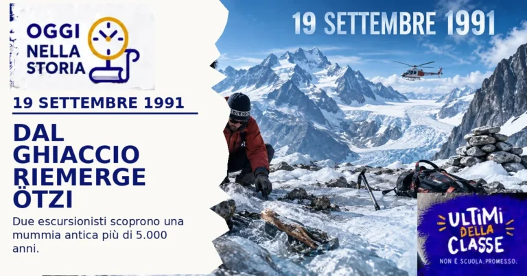 Il 19 settembre 1991 due escursionisti scoprono Ötzi nelle Alpi: la mummia del rame racconta una storia vecchia oltre 5.000 anni.