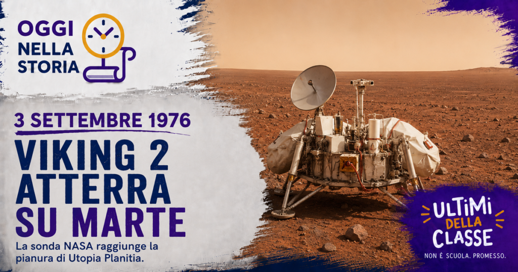 3 settembre 1976, il lander Viking 2 della NASA sulla superficie rocciosa di Marte