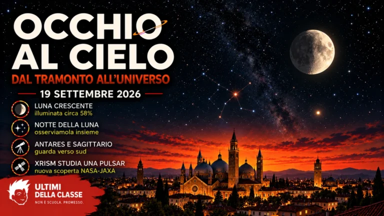 Occhio al cielo del 19 settembre 2026: Luna crescente e panorama di Padova