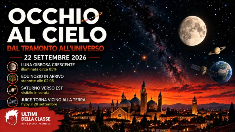 Occhio al cielo del 22 settembre 2026: Luna gibbosa, equinozio, Saturno e sonda Juice sopra Padova