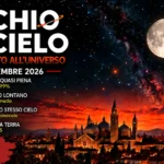 Copertina Occhio al cielo del 27 settembre 2026 con Luna quasi piena, Saturno, Nettuno e la sonda Juice sopra Padova
