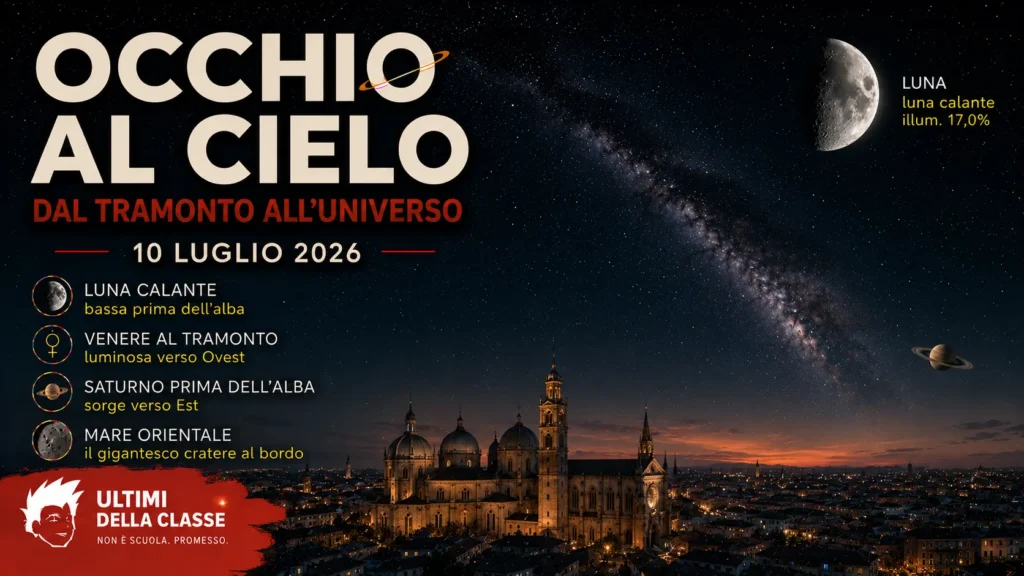 Copertina Occhi al cielo del 10 luglio 2026 con Luna e cielo di Padova