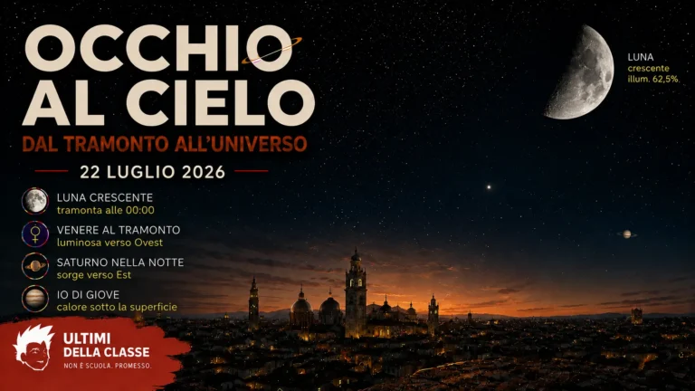 Copertina Occhi al cielo del 22 luglio 2026 con Luna, Venere e Saturno