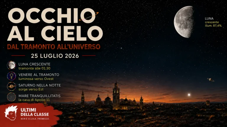 Copertina Occhi al cielo del 25 luglio 2026 con Luna, Venere e Saturno