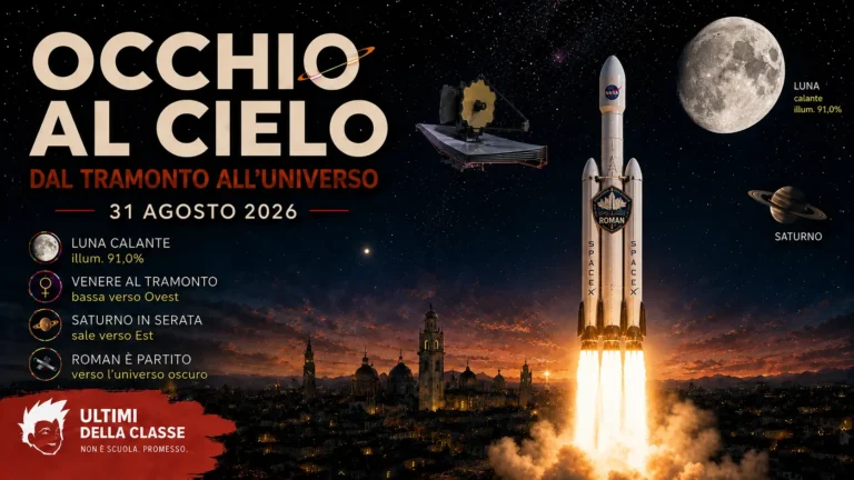 Il cielo del 31 agosto 2026 con Luna, Venere, Saturno e lancio del telescopio Roman