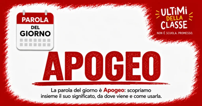 La parola del giorno è Apogeo: copertina rosso e bianco di Ultimi della Classe