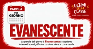 La parola del giorno è Evanescente: copertina rosso e bianco di Ultimi della Classe