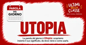 La parola del giorno è Utopia: copertina rosso e bianco di Ultimi della Classe